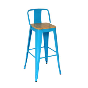 TOLIX C/RESPALDAR C/ASIENTO MADRA AZUL