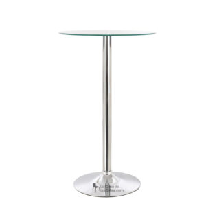 MESA DE BARRA FIJA EN VIDRIO ALTURA 100CM