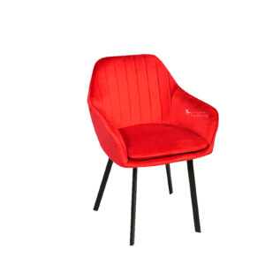 SILLA COMEDOR VELVED ROJA