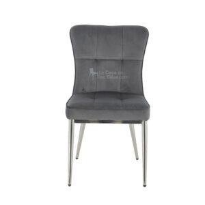 SILLA COMEDOR CROMADA ELSA VELVET GRIS