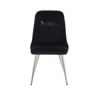 SILLA COMEDOR EVA VELVET BASE CROMADA NEGRO