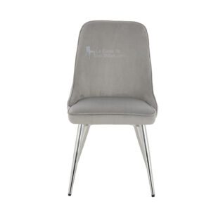 SILLA COMEDOR EVA VELVET BASE CROMADA GRIS
