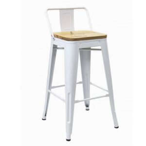 TOLIX C/ESPALDAR C/ASIENTO DE MADERA COLOR BLANCO