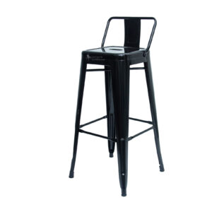 TABURETE TOLIX CON ESPALDAR NEGRO
