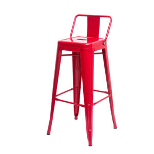 TABURETE TOLIX CON ESPALDAR ROJO