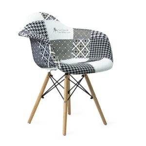 SILLON TOWER TAPIZADO BLANCO Y NEGRO